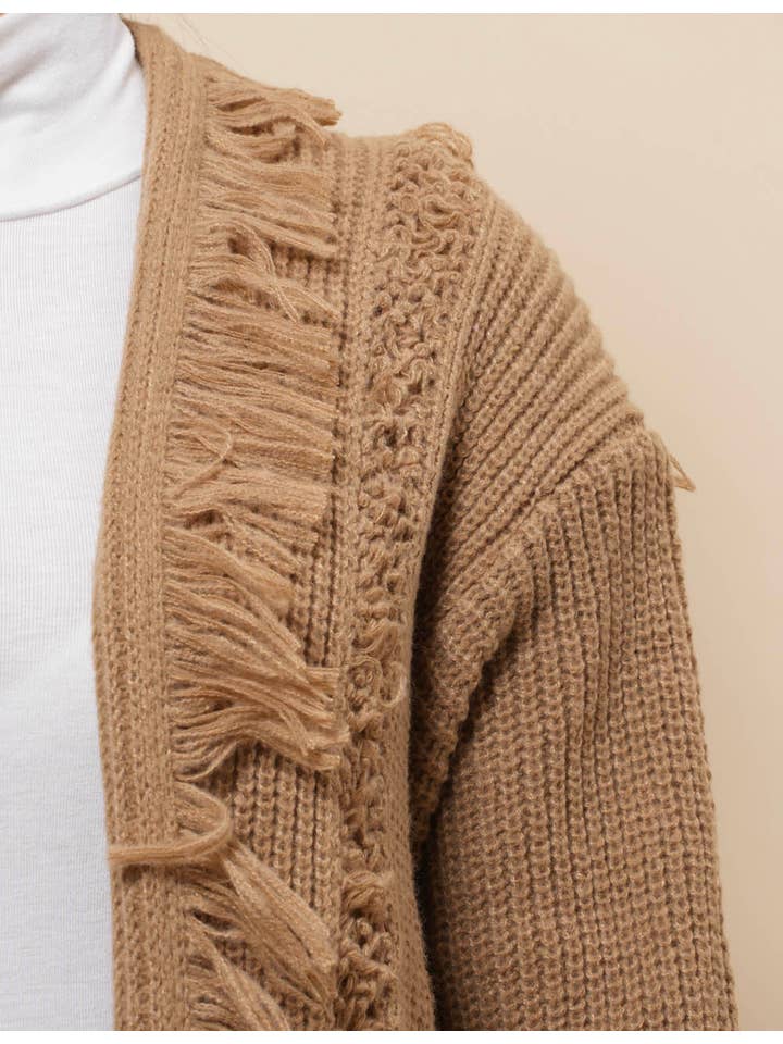 Sweetkama – wholesale Cardigan – Women’s – Ladies Solid Color Tassels Open Front Cardigan SKT410888