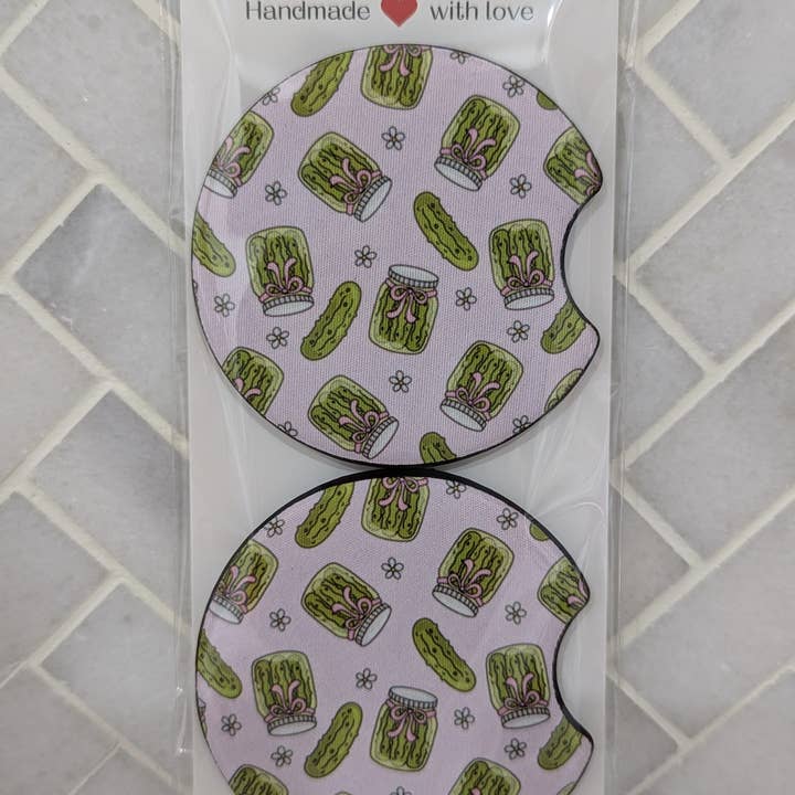 Sweet Bean Candle Collective - Wholesale Car Coaster - Women's - Pickle Lover Girls Coquette Car Coasters0