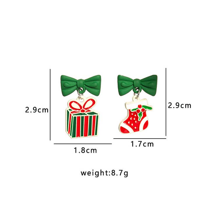 MKS America - Wholesale Stud/Post Earrings - Christmas Snowman Bell Socks Penguin Stud Earrings