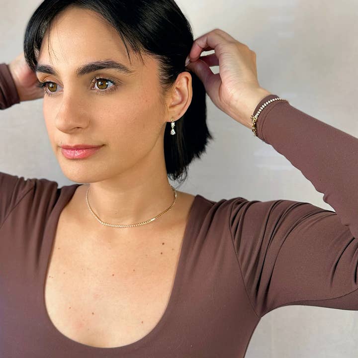 GoldFi - Wholesale Link & Chain Necklace - 18k Gold Filled Marquise Tennis Necklace3