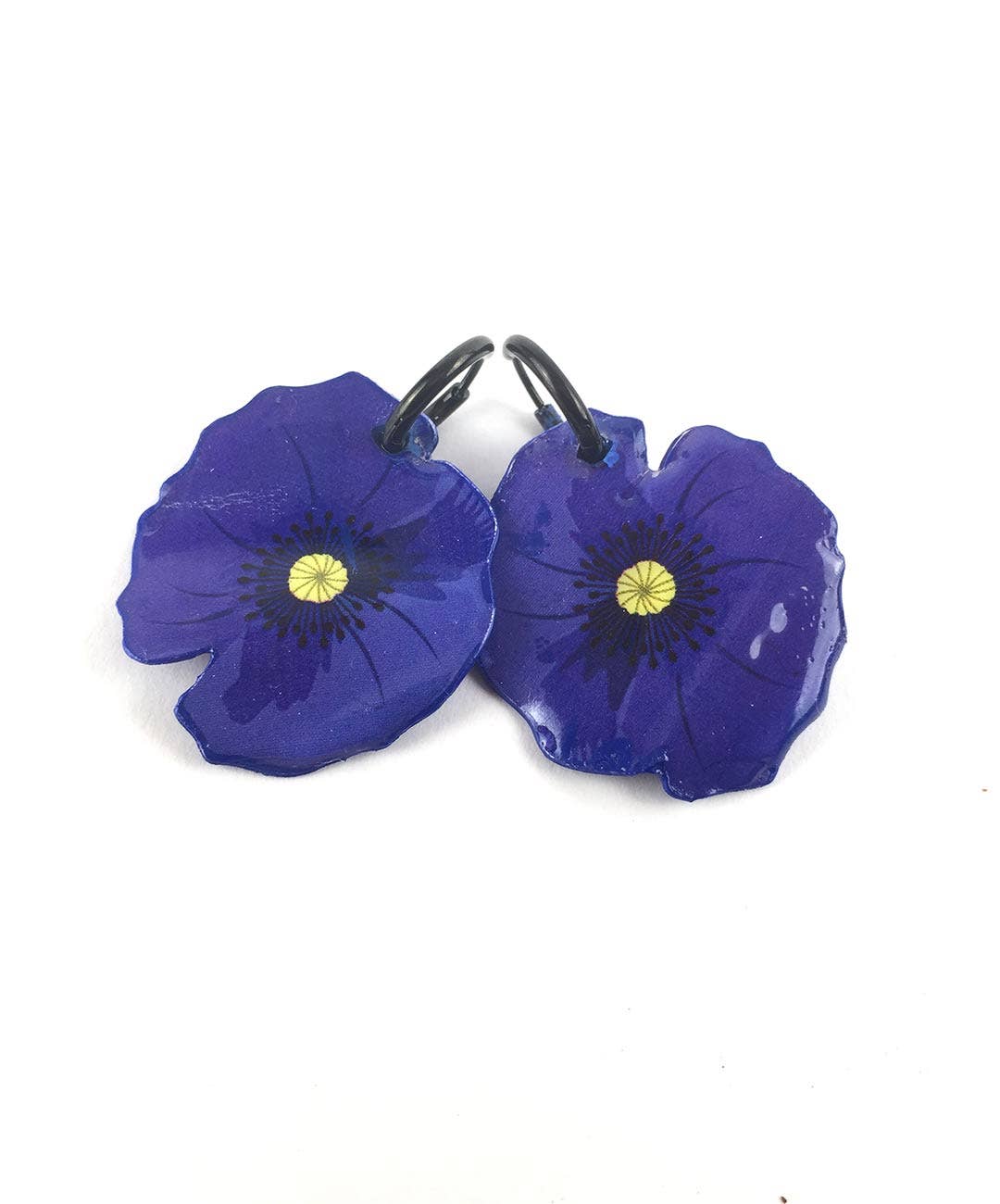 Pipapaper – wholesale Hängande örhängen – blomma örhängen blå tanke ring1