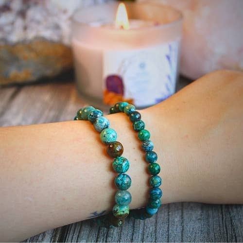 Chrysocolla Beaded Bracelet - Peru for wholesale by Green Tree