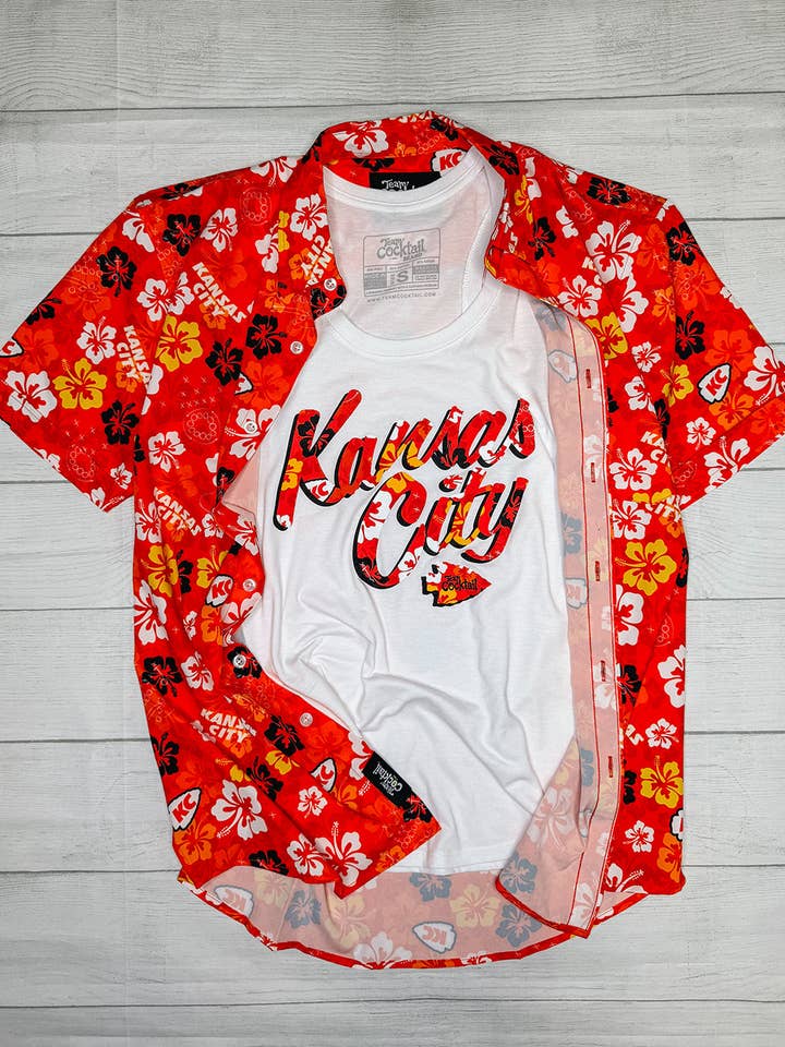 Team Cocktail - Wholesale Tank Top - Women's - Kansas City Floral Text Ladies Triblend Tank-Top4