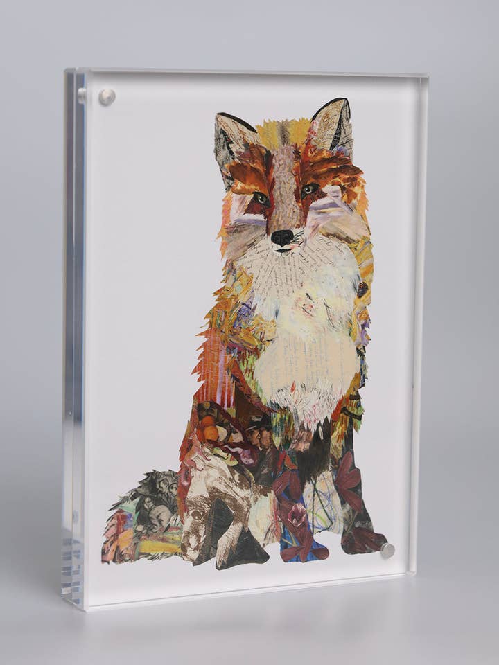 Akryl indrammet ræv 2 print for engroshandel hos Brenda Bogart