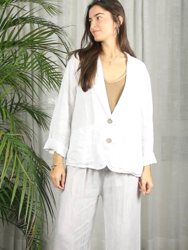 Linen & More - Wholesale Blazer - Women's - REF 17762 BLAZER TWO POCKETS 100% LINEN7