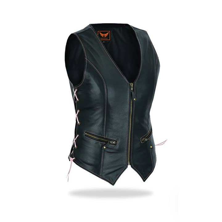 Tackfield - Wholesale Outerwear Vest - Women's - Womens Legacy Rider Motorcycle Leather Vest Heavy-Duty Top Grain Cow Hide3