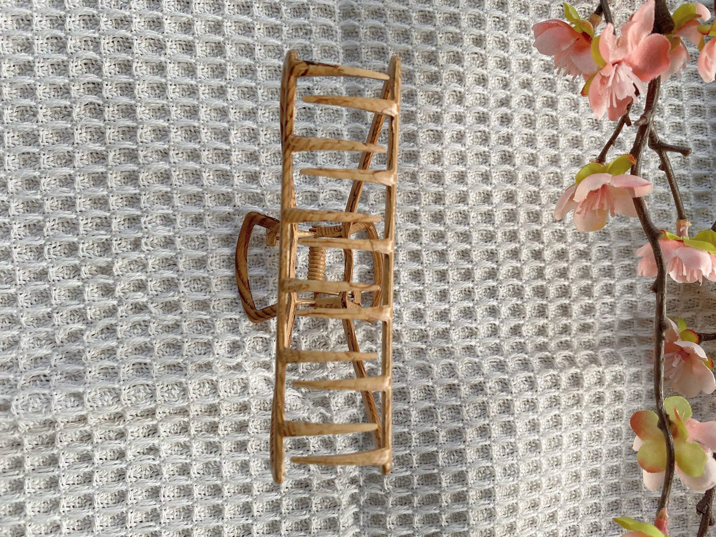 LadyJuneAccessories - Wholesale Hair Clip - Women's - Hair Claw Clip | Metal Wood Finished | Hair Clamp | 10cm3