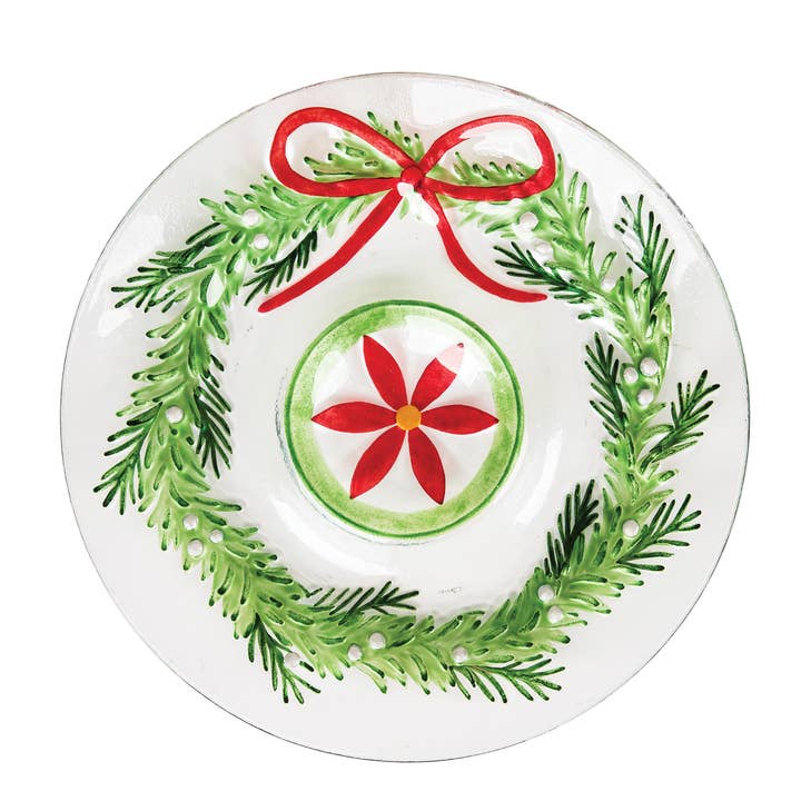 Christmas Ornament Wreath Chip & Dip Bowl for wholesale by C&F Home