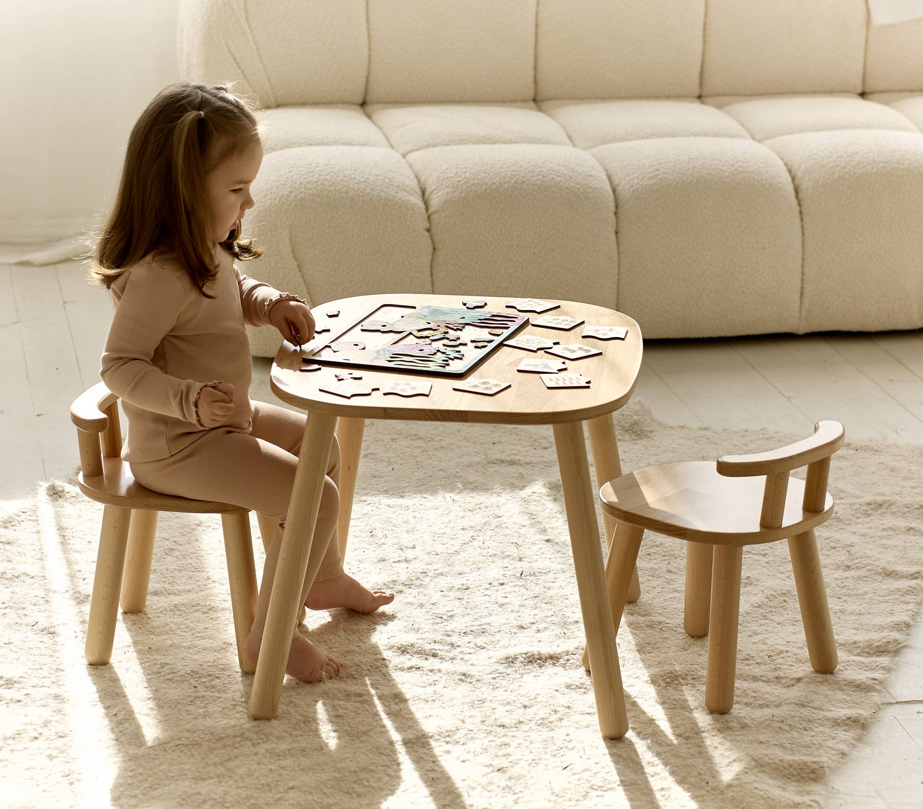 ODEAS - Wholesale Highchair - Baby - Natural Wooden Toddler Chair - Kids Wooden Chair 2