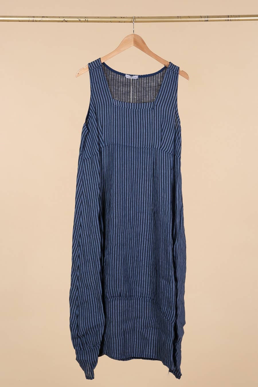 la maison des fibres naturelles - Wholesale Dress - Women's - Sleeveless striped dress 6223stripe 100%LINEN21