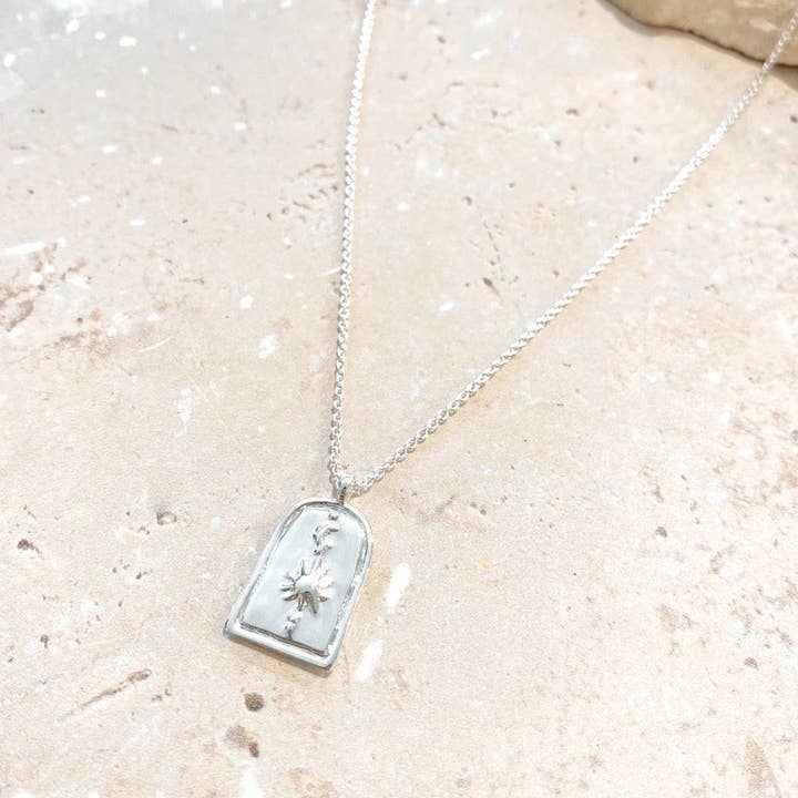 Angels Whisper Accessories - Wholesale Pendant/charm necklace - Sun Charm Silver Plated Necklace4