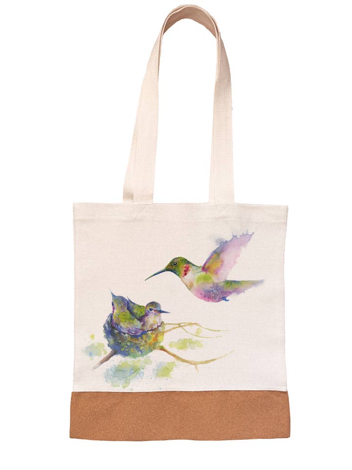 Linnen/Canvas Draagtas - Kolibrie - Vogelnest voor wholesale door Oladesign