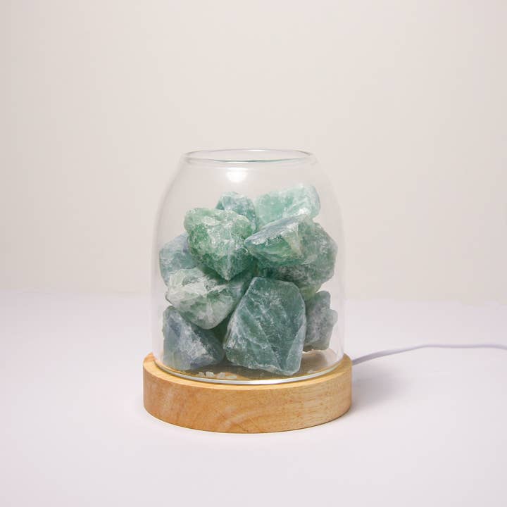 Amrita Court Essential Oils and Aromatic Homeware - Wholesale Electronic Diffuser - AURORA Crystal Essential Oil Diffuser | Green Calcite 500g1