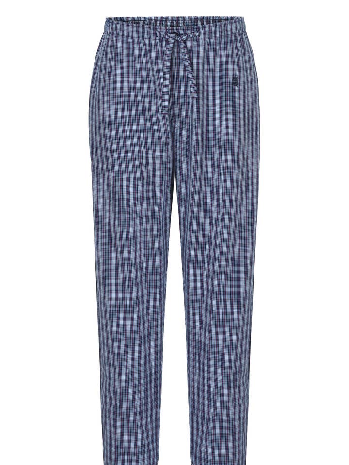 Lange Pyjamahose aus karierter Popeline für Herren - Rot 8977 für den Großhandel von El Búho Nocturno