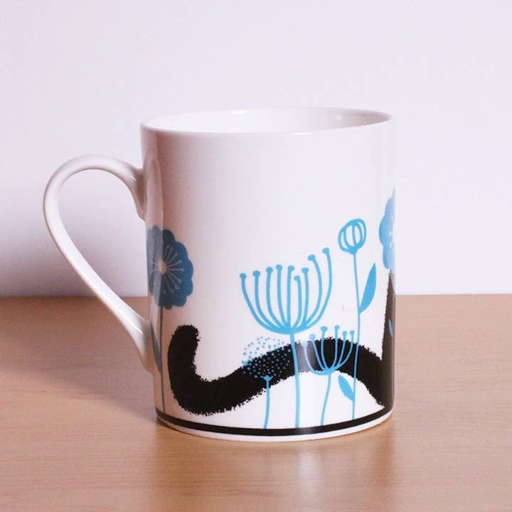 Happy Campurr - Vente Tasse à café - Tasse à café en porcelaine - Chat bleu2