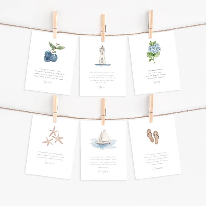 Me and Mary Shop - Wholesale Stationery/Notecard Set - Watercolor Bible Scripture Cards – SUMMER1