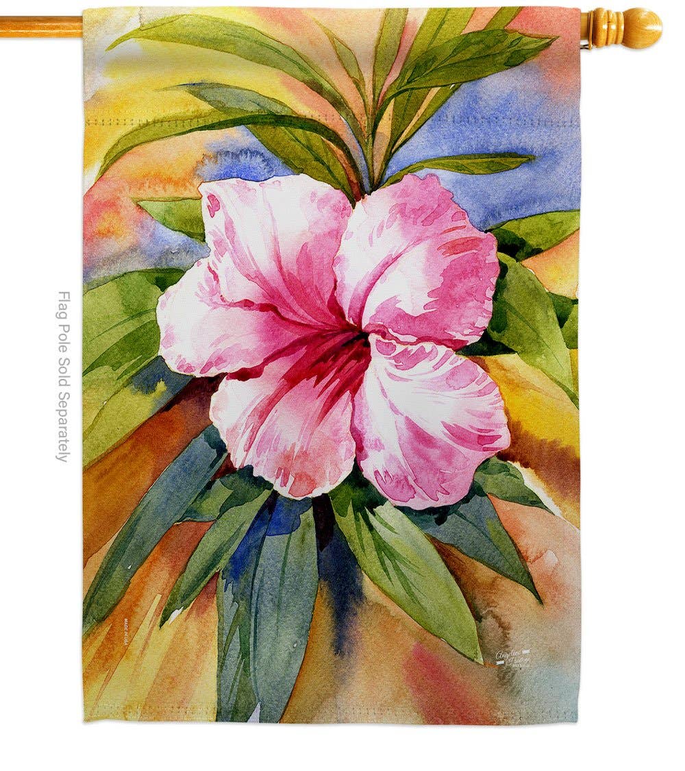 Two Group Flag Co - Wholesale Flag - Hibiscus Garden Floral Tropical Decor Flag1
