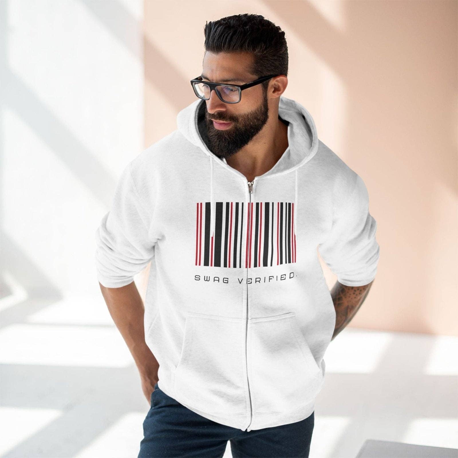 Ohhh So Swag - Wholesale Hoodie - Unisex - Swag Verified. Barcode Unisex Premium Full Zip Hoodie | US19