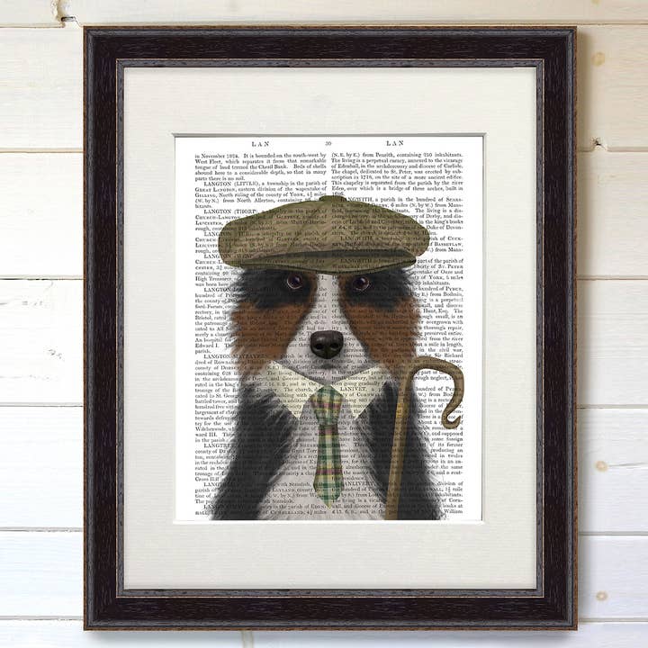 Border Collie Shepherd, dog book print / Art Print for wholesale by FabFunky Ltd