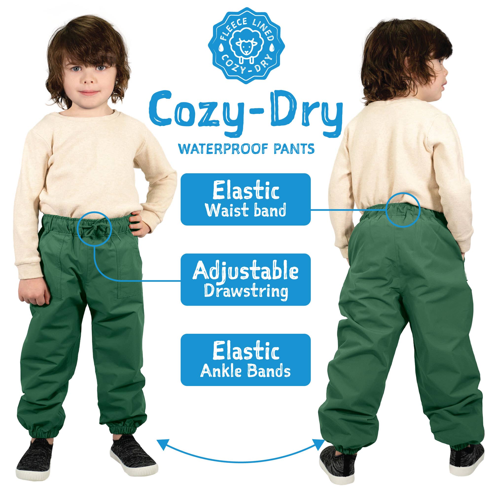 Jan & Jul - Wholesale Pants - Kids - Wolf and Bear | Cozy-Dry Rain & Snow Pants2
