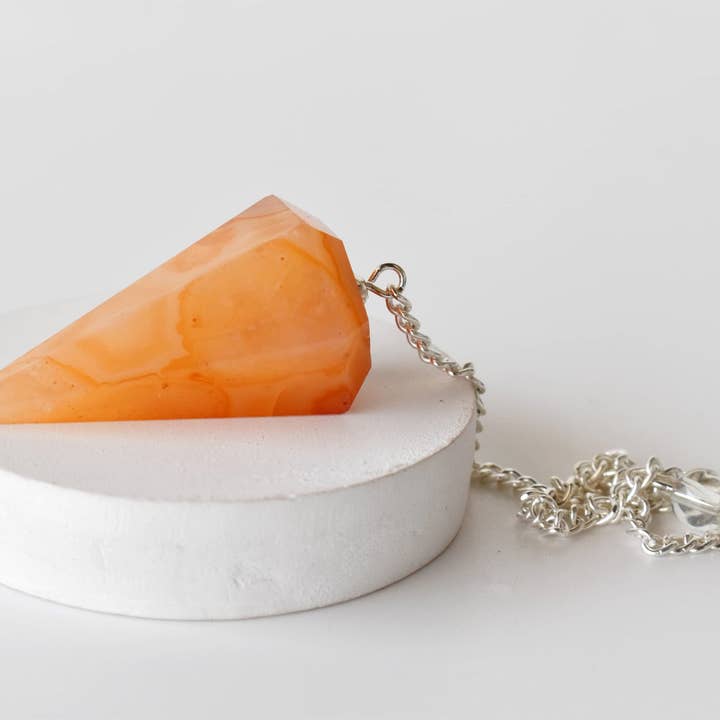 Soothing Crystals - Wholesale Spiritual Stone/Crystal - Dowsing Pendulum | Carnelian | Faceted Crystal Pendulum1