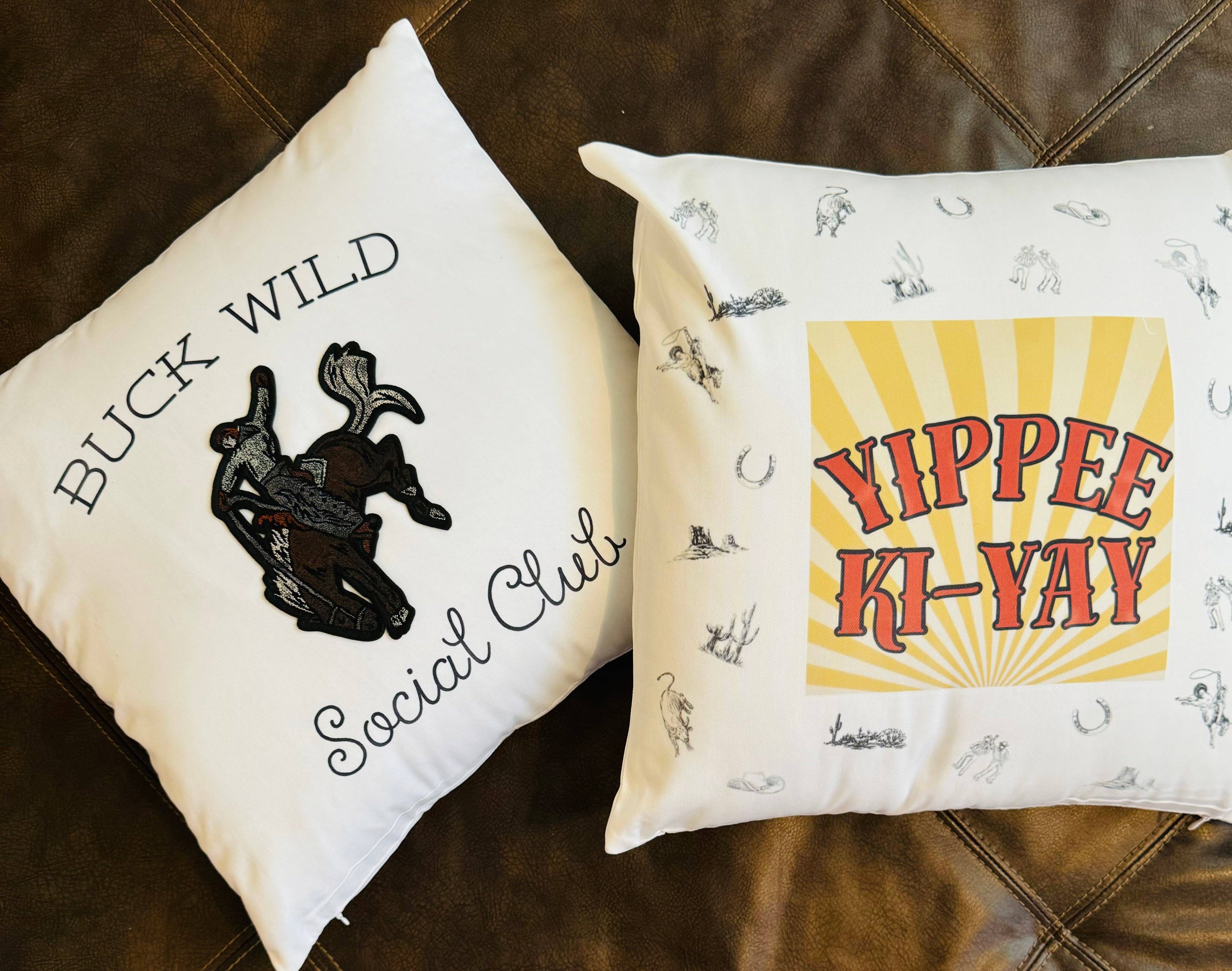 Buck Wild Hacienda - Wholesale Throw Pillow Cover - Yipee Ki-Yay Throw Pillow Cover2
