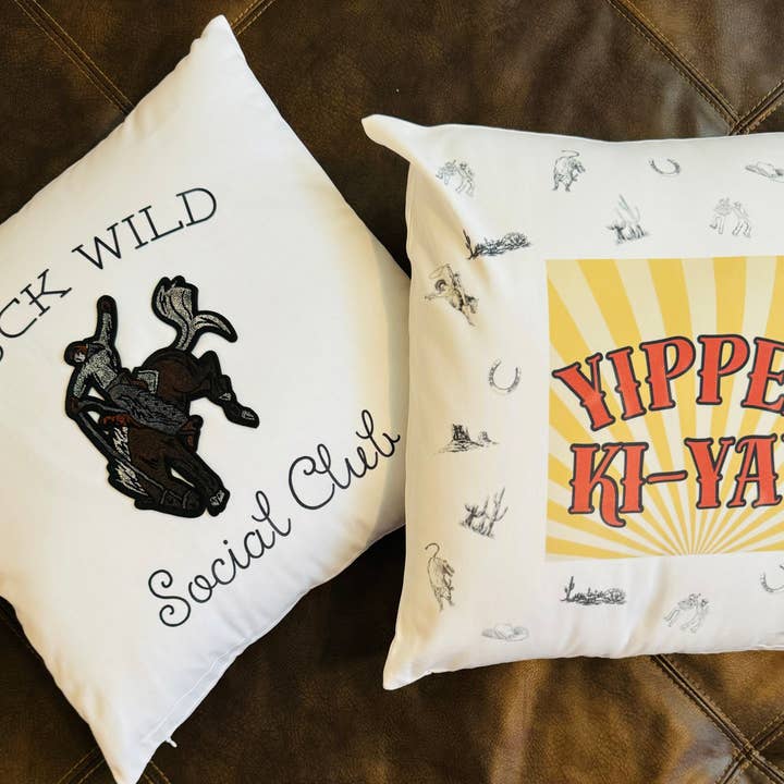 Buck Wild Hacienda - Wholesale Throw Pillow Cover - Yipee Ki-Yay Throw Pillow Cover2