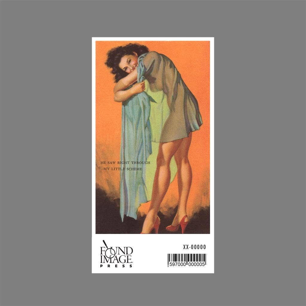 Found Image Press – wholesale Sticker – Sticker GY-145 Brunette in Transparent Dress1