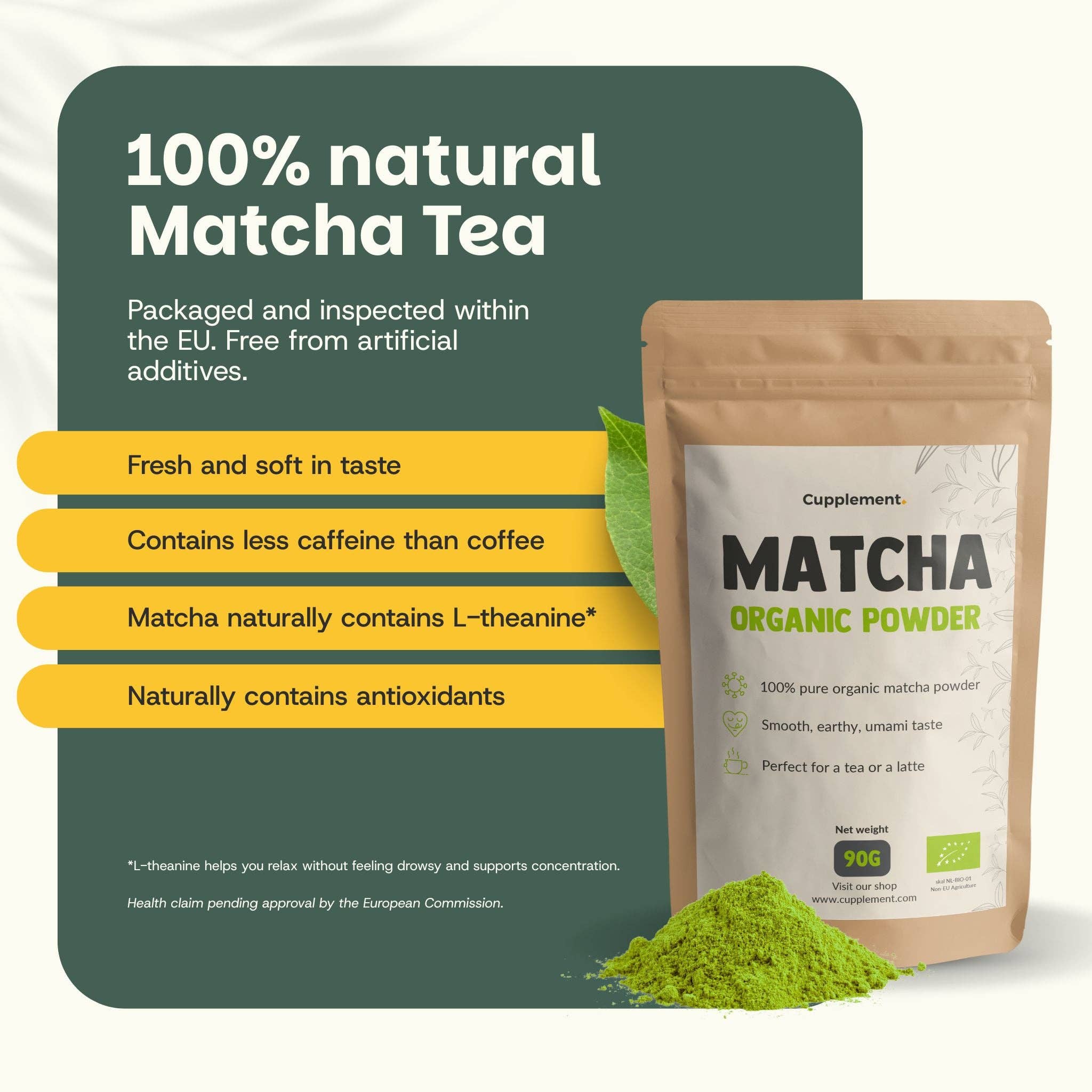 Cupplement b.v. - Wholesale Health/Detox Tea - Matcha Tea Powder Organic 90 Grams3