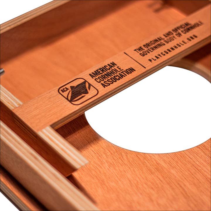 American Cornhole Association - Wholesale Cornhole - Natural & Gray Wood Triangle Backyard 1200 Cornhole Boards