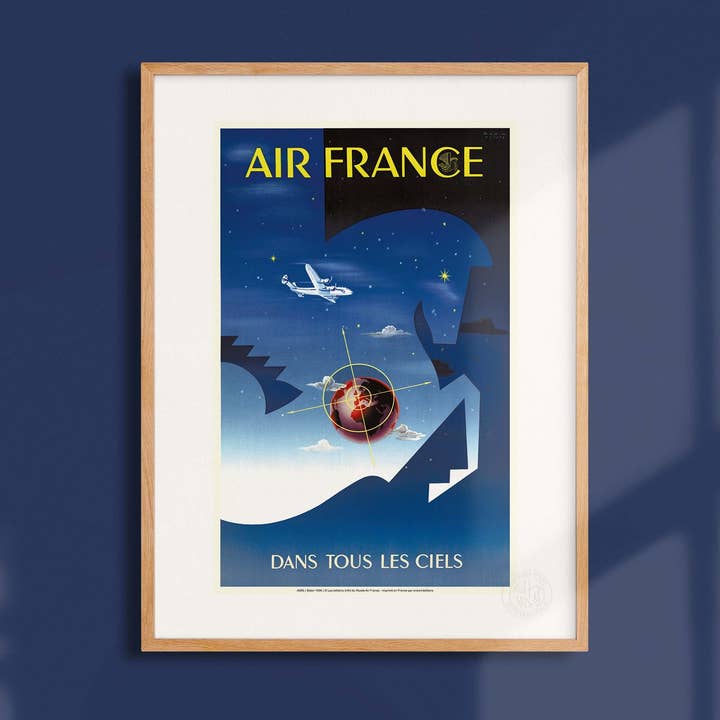 Cartaz Air France / Em Todos os Céus - AFL0055 por atacado de Oneart