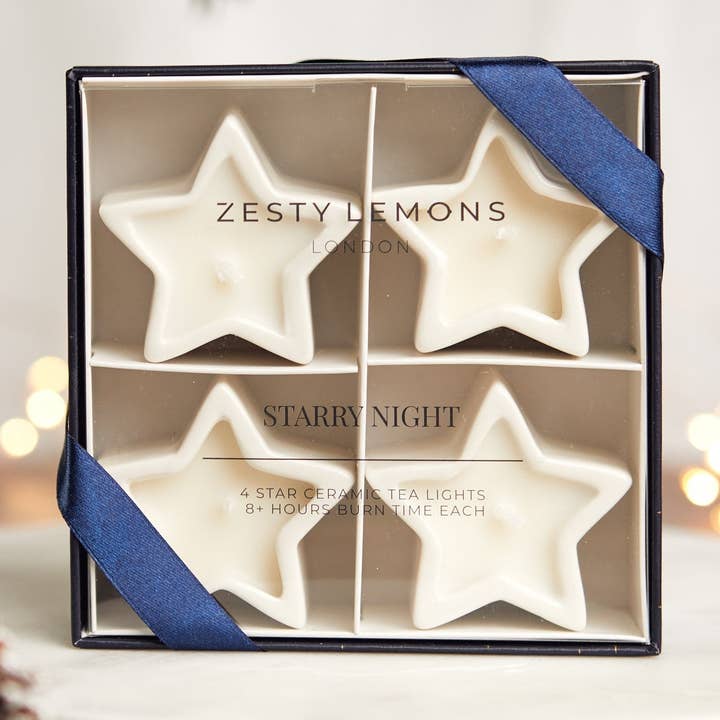 Star Tea Lights (Box of 4) - Starry Night for wholesale by Zesty Lemons