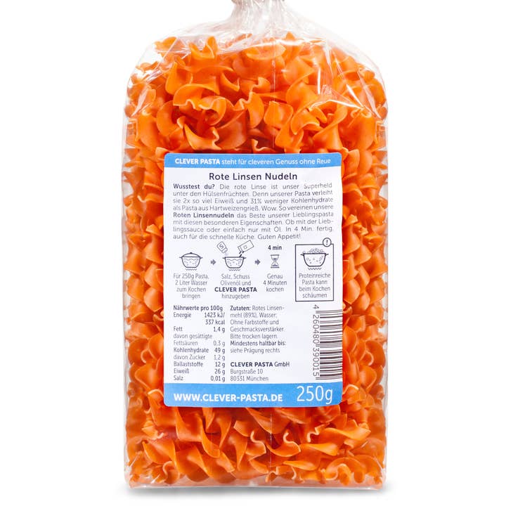 Clever Pasta - Wholesale Pasta - Red lentil noodles 250g1