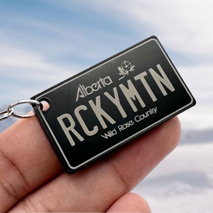 Mini portachiavi con targa Alberta Canada, regalo per la vendita all'ingrosso da parte di Harkak Creative