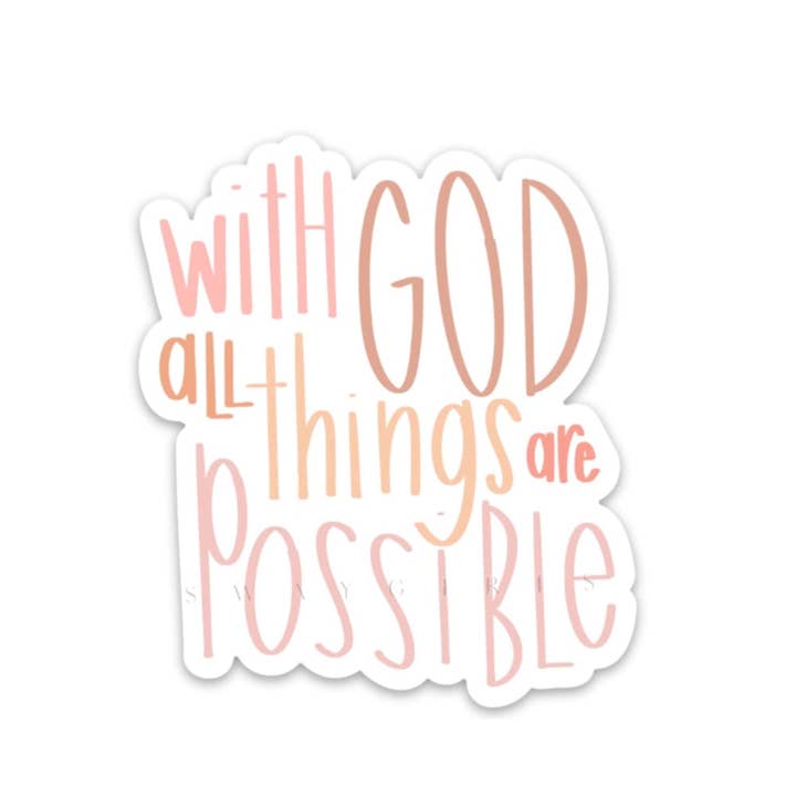 Matthew 19:26 sticker voor wholesale door swaygirls