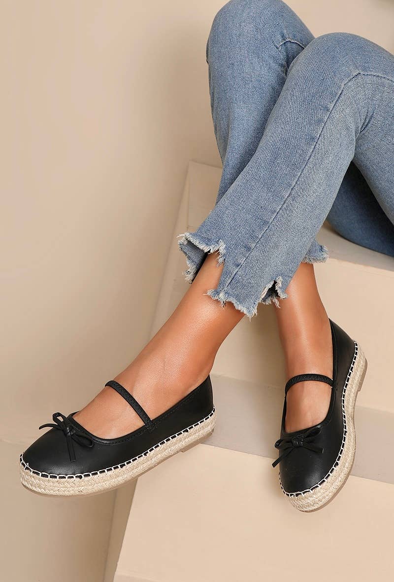 Joia Paris - Wholesale Sandals - Women's - Flat espadrilles with knot and strap H8-8894