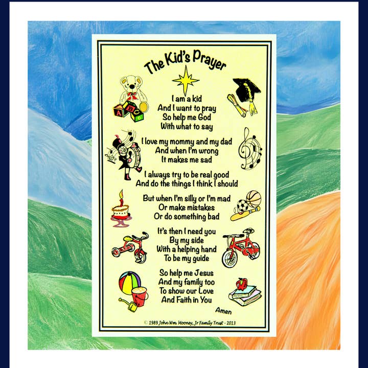 The Kid's Prayer Bookmark (package of 25) made in the USA for wholesale by Merry Christmas From Heaven