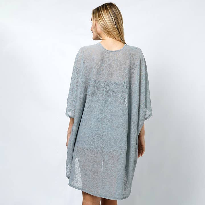 Sensibling Corp. - Wholesale Kimono - Women's - Textured Jersey Relaxed Fit Kimono Poncho4