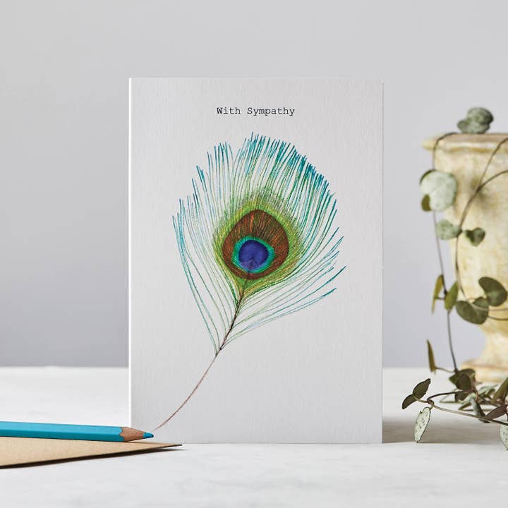 Mit Sympathiekarte, Pfauenfeder-Karte, In Our Thoughts für den Großhandel von I Drew This