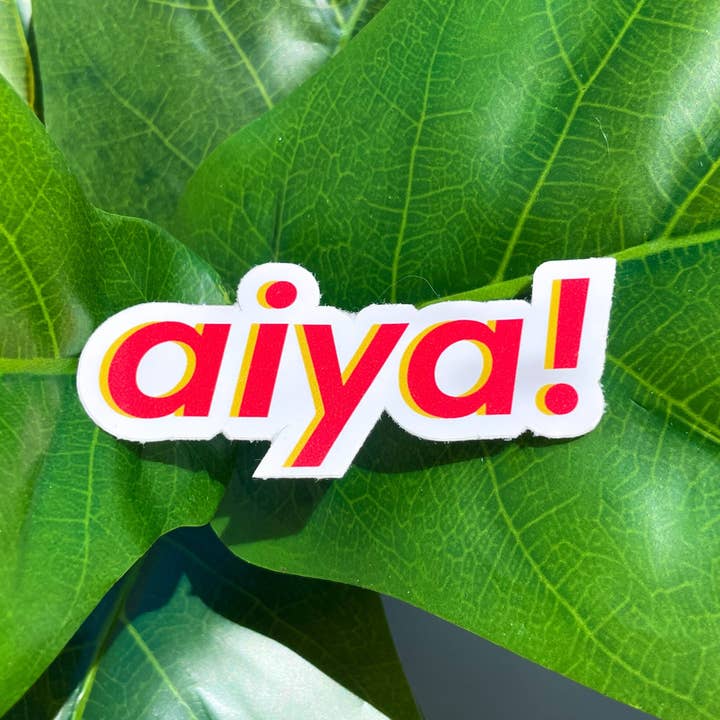 Aiya Glossy Vinyl Sticker | Cantonese Chinese Chinese-American ABC Hong Kong Sticker for wholesale by Menmin Made