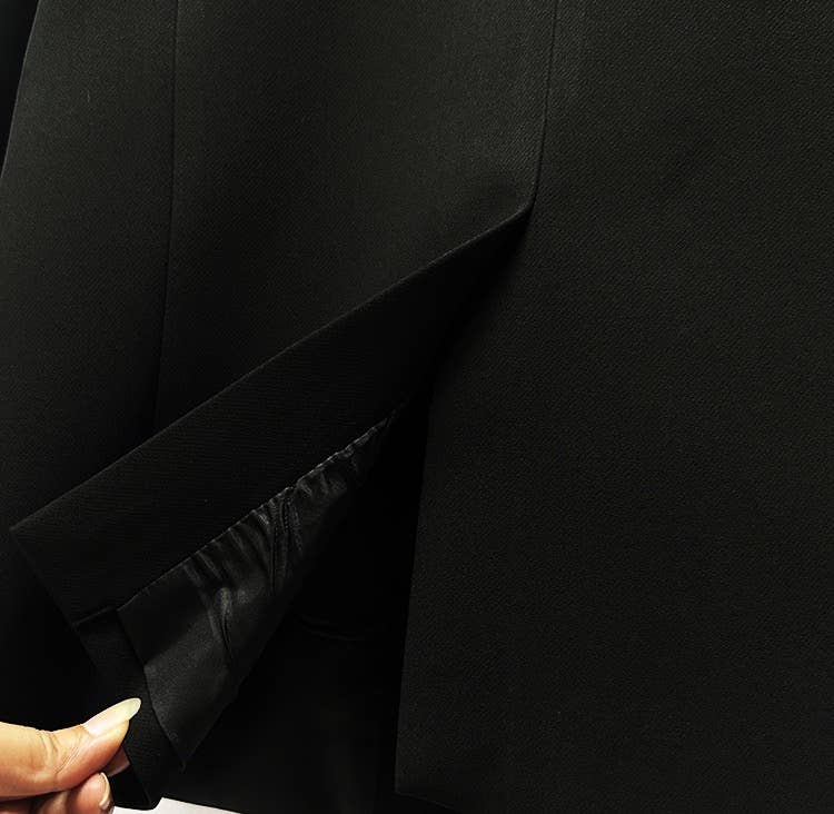 Sanyao Fashion - Vente Veste de tailleur – femme  - Veste de costume mi-longue rouge chic à manches à nœud papillon SY25417