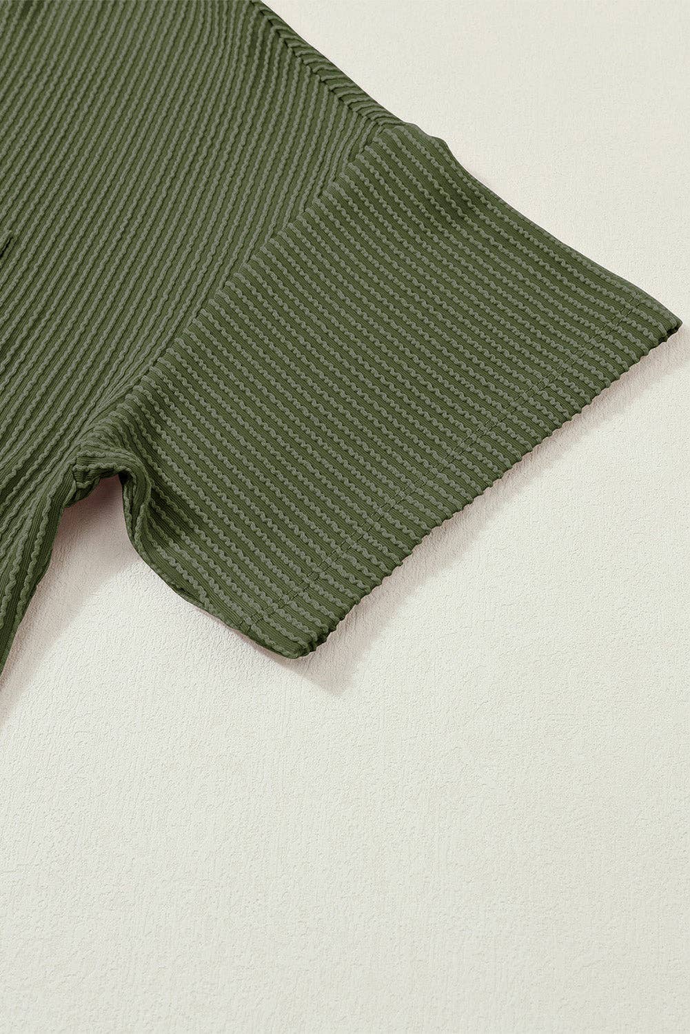 Lovesoft - Wholesale T-Shirt - Women's - Women's Valerian Corded V Neck Chest Pocket Loose T-shirt14