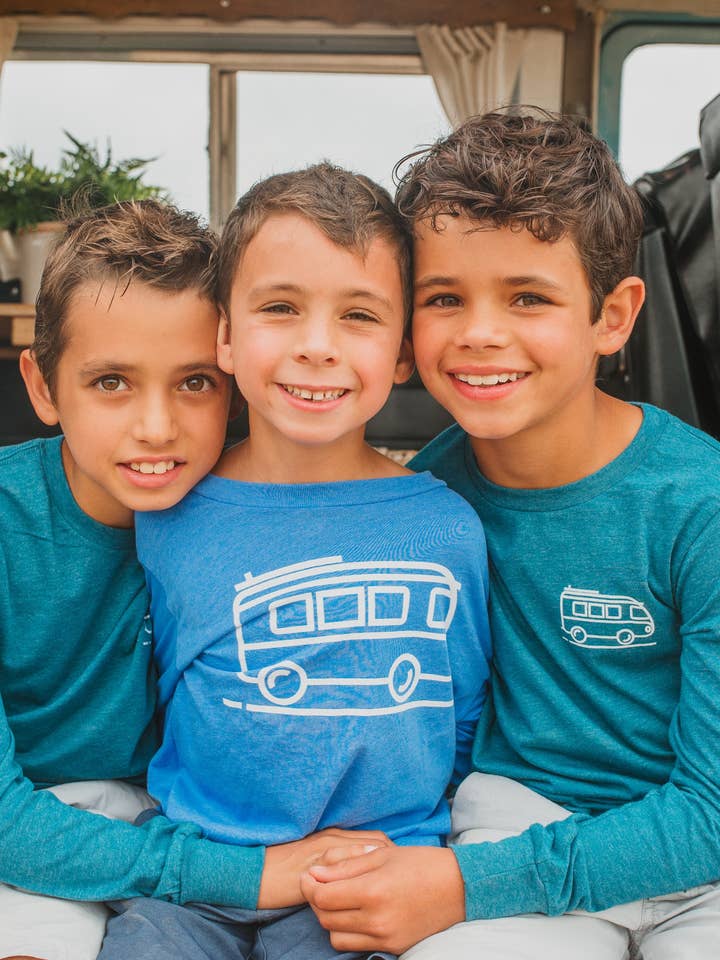 Surf Bus- Long Sleeved Tee for wholesale by Four Boys of Summer LLC
