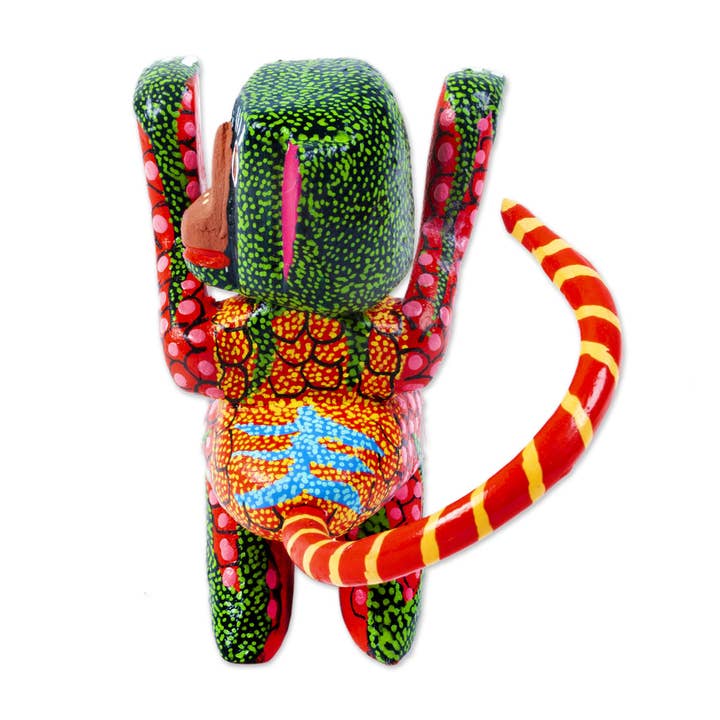 Multicolor Novica Handmade Crazy Monkey Wood Alebrije Figurine for wholesale on Faire