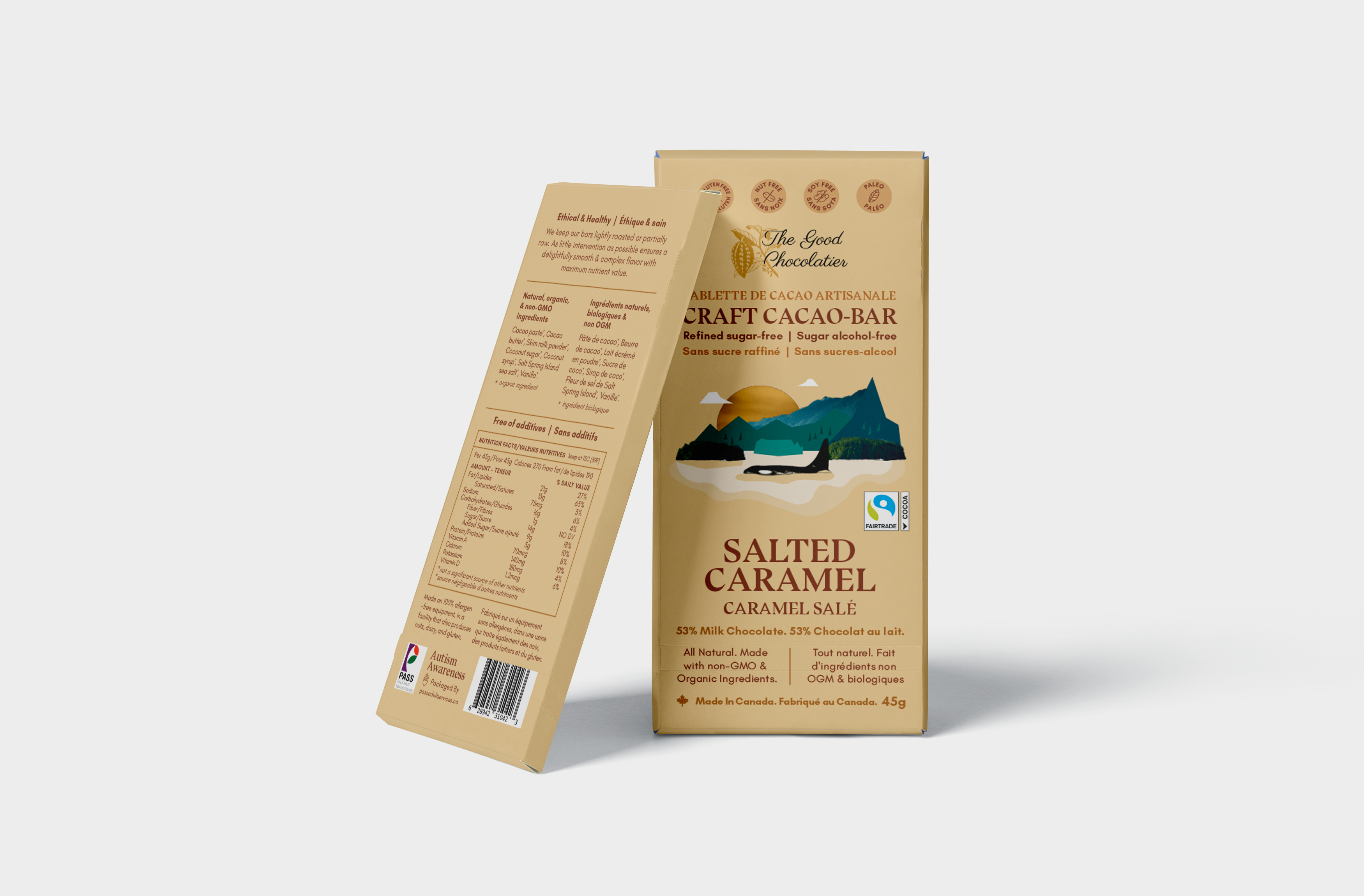 The GOOD Chocolatier – Großhandel Schokoriegel – CASE Salted Caramel 50%1