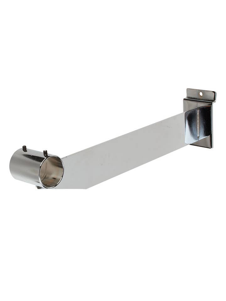 1 ¼" Chrome Round Hangrail Bracket For Slatwall for wholesale by Store Supply Warehouse
