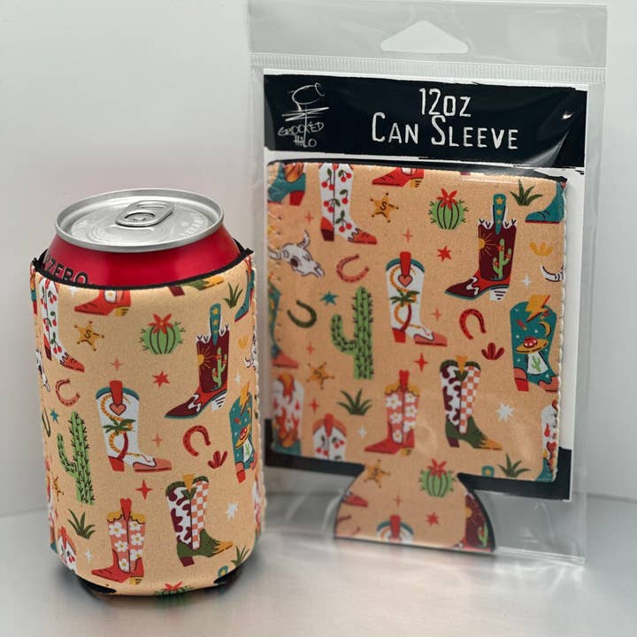 Cowboy Boots Neoprene Can Sleeve for wholesale by Crooked Halo