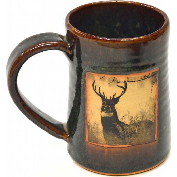 Deer 3 24 Oz. Tankard (made to order) for wholesale by Always Azul Pottery
