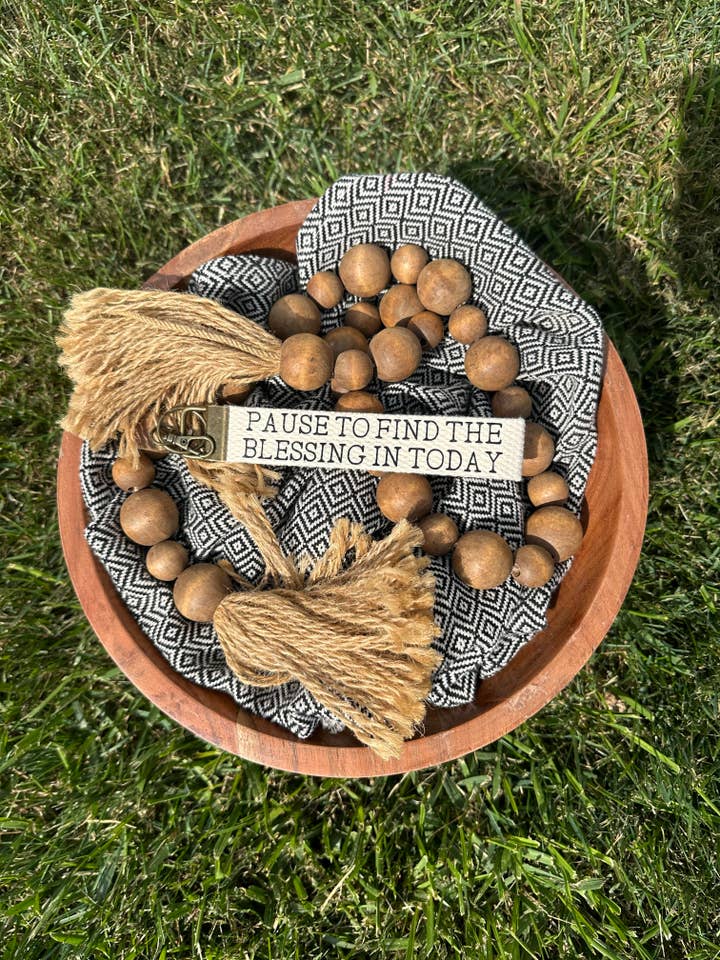 Canvas Wristlet Keychain- Pause to Find the Blessing for wholesale by Only Grace Company