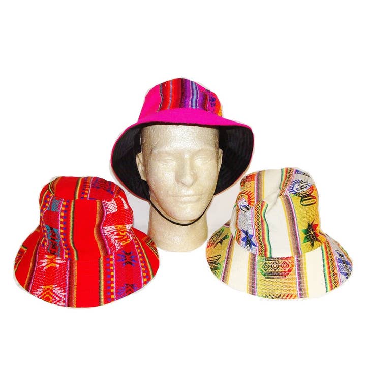 Outback Manta Cotton Camper Hiker Hat Hand Woven Peru for wholesale by Sanyork Fair Trade